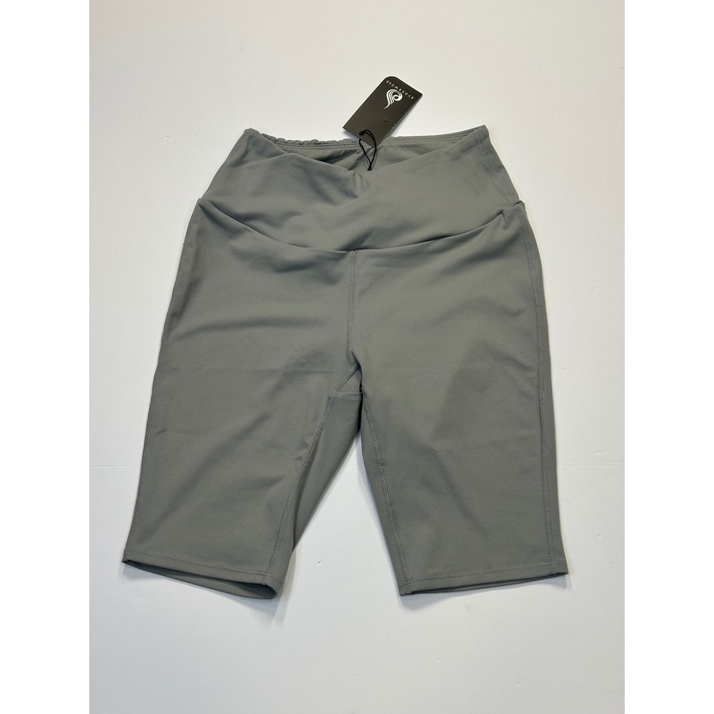Ryderwear Staple Bike Shorts Grey High Waisted Athletic Workout Shorts Size S